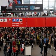 Eingang zur internationale Sportartikel-Messe ispo in München.
