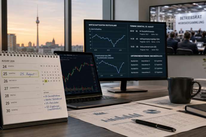 Tagesvorschau 25. August: Termine des Tages: Ifo-Stimmung, VW-Sparrunde und Quartalszahlen aus dem Silicon Valley