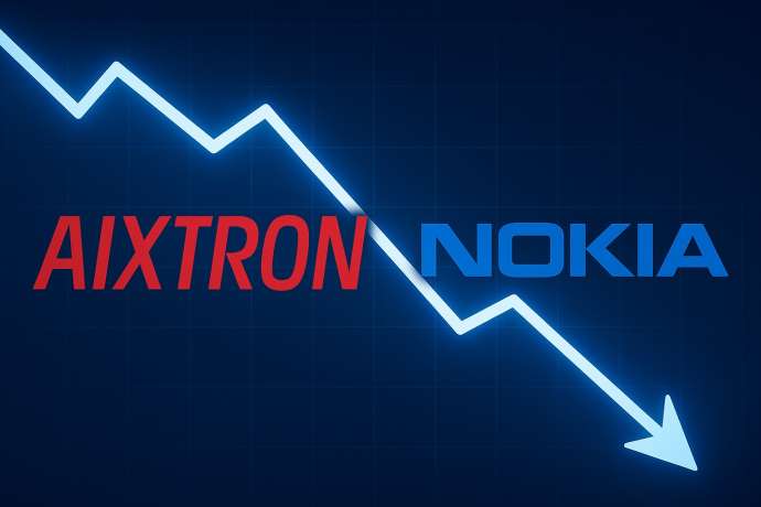 Fallender Chart mit Logos