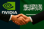 Handschlag Saudi Flagge