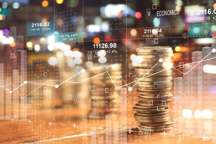 Aktienchart auf Bildschirm