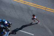 Marathonläufern von oben