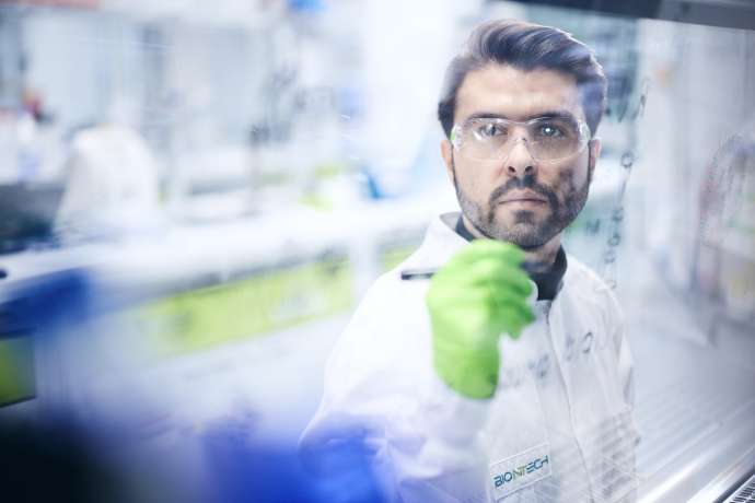 scientists working in the lab