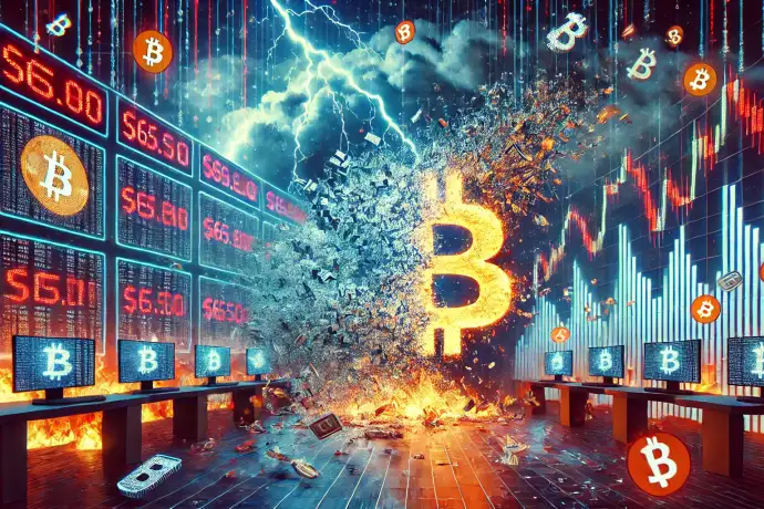 Krypto-M&auml;rkte geraten ins Wanken&colon; Bitcoin l&ouml;scht Wochengewinne&comma; Liquidationen &uuml;bersteigen 650 Millionen Dollar