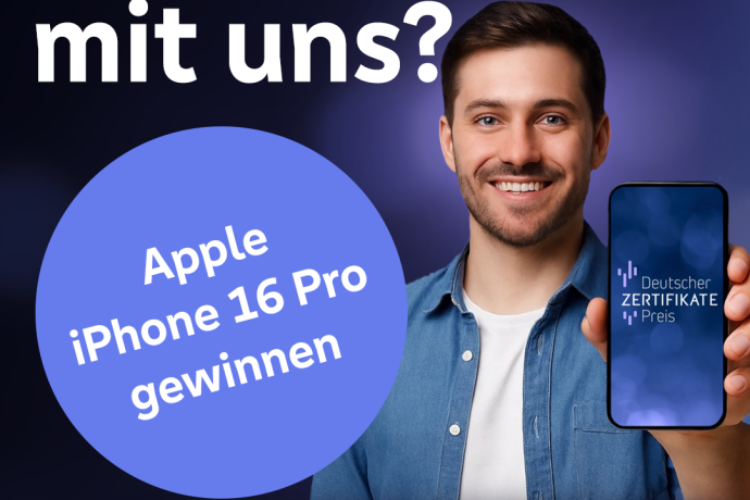 Jetzt abstimmen beim Deutschen Zertifikatepreis 2025 &ndash; und ein iPhone 16 Pro gewinnen