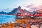 Beautiful View of Reine harbor in Lofoten Islands, Norway