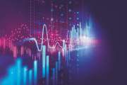 financial stock market graph on technology abstract background represent risk of investment