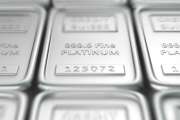 Stack of platinum ingots. Macro, shallow depth of field