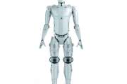3d rendering humanoid robot full body on white background