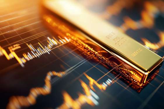 Global gold business investment market. AI generative.