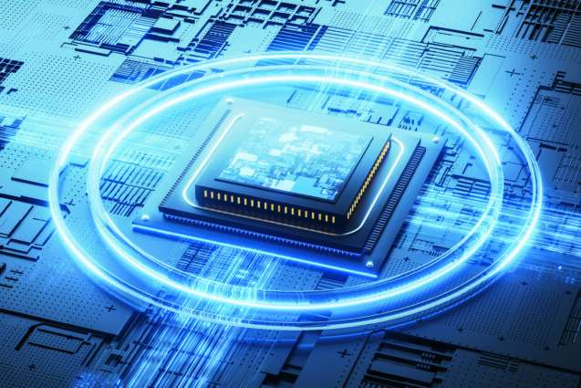 3d illustration Technology Smart motherboard chip creative map