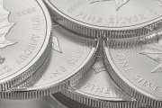 Cape Town, South Africa - August 17, 2019: Illustrative Editorial image of a 9999 Silver Canadian Maple Leaf Bullion Coin