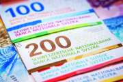 Swiss Francs, Switzerland Banknotes, Concept, Franc Loans, Bank Operations, Global Currency, close up