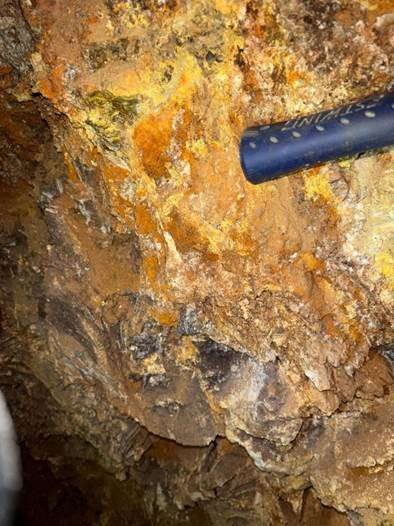 A close-up of a rock