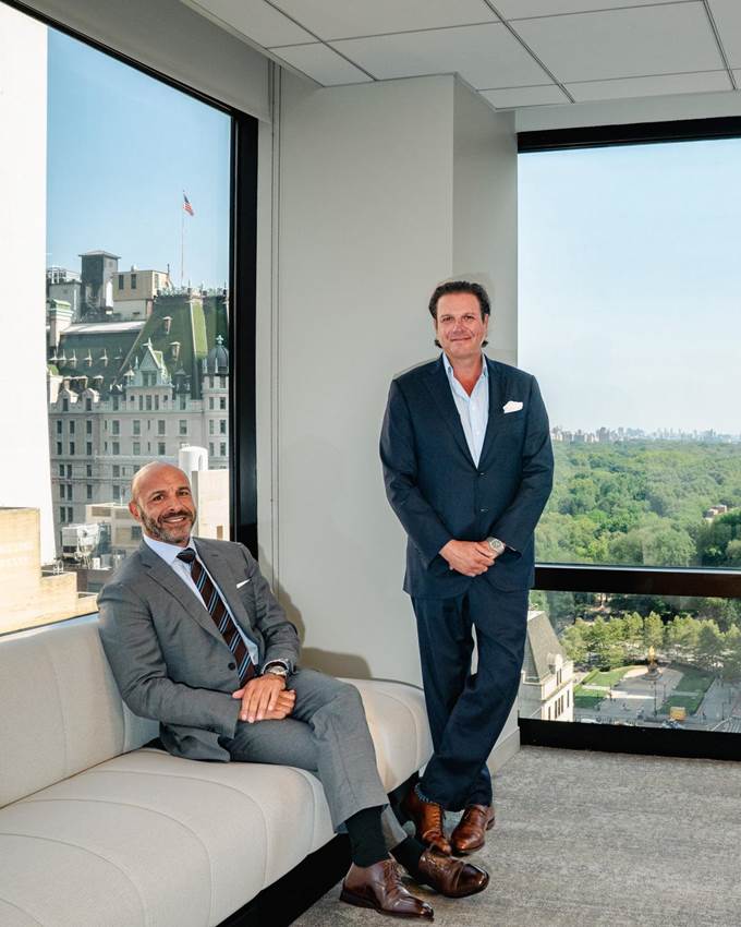 Portrait of Anthony Hayes and Kyle Wool at Trump Tower.