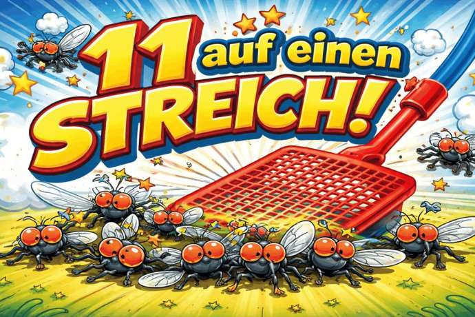 Breaking News&colon; 11 Fliegen auf einen Streich&excl;