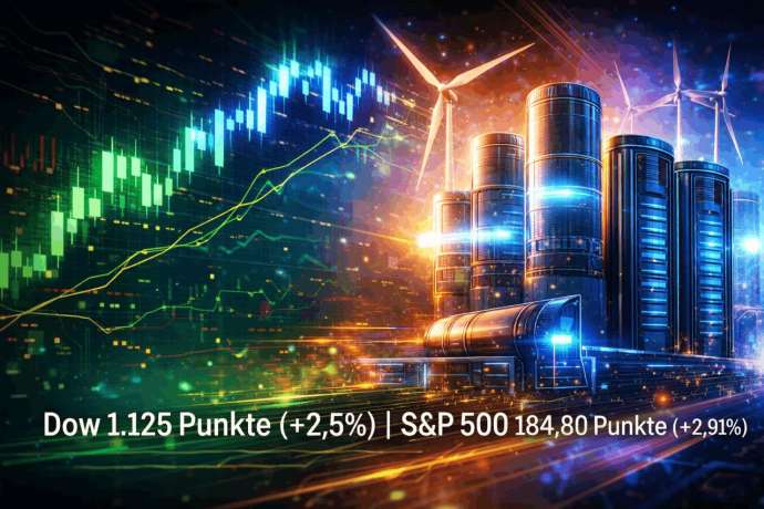 Dow steigt um 1&period;125 Punkte  - die n&auml;chste Phase der KI k&ouml;nnte von Energie abh&auml;ngen