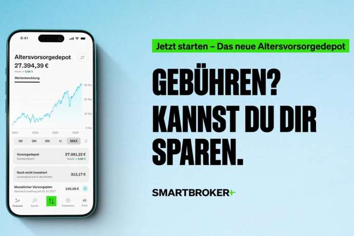 Glänzendes Gesamtpaket: SMARTBROKER+ setzt beim Altersvorsorgedepot die Preismarke